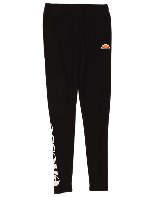 Ellesse Womens Graphic Leggings UK 10 Small Schwarz Baumwolle