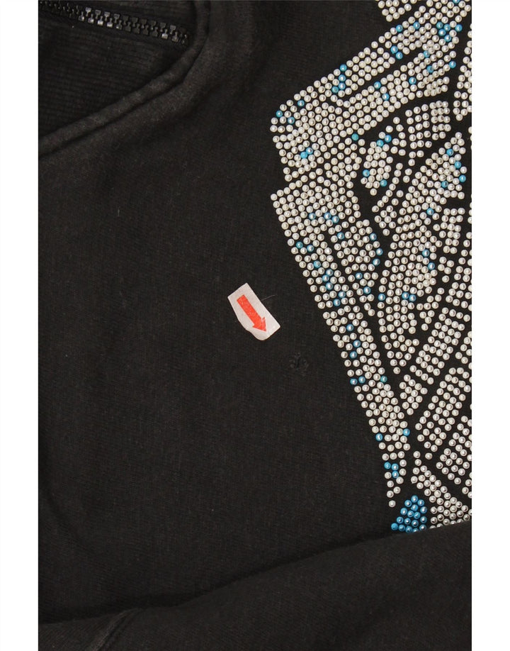 NORTONS Damen-Sweatshirt mit grafischem Reißverschluss, Gr. 14, mittelschwarz