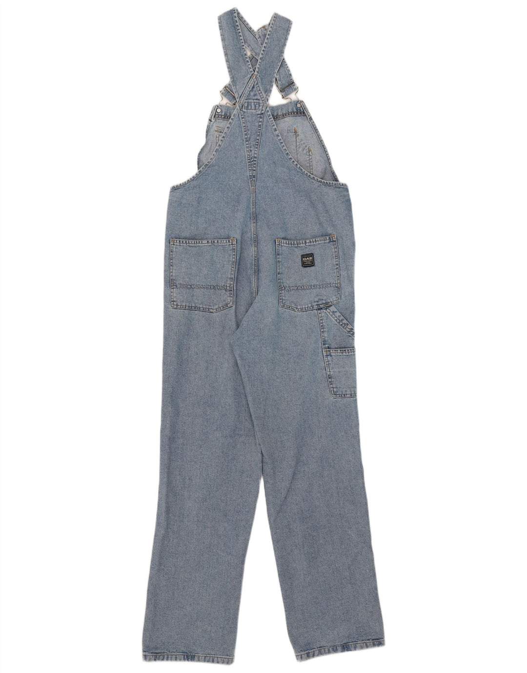 Gas Herren-Cargo-Latzhose, mittelgroß, W34, L31, blaue Baumwolle