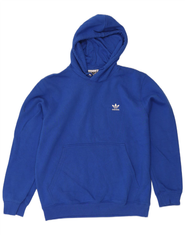 Adidas Herren Kapuzenpullover, groß, aus blauer Baumwolle