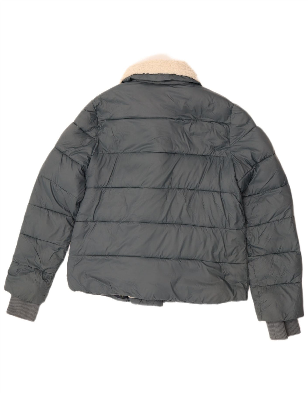 White Stuff Wattierte Damenjacke UK 10 Small Blaues Nylon