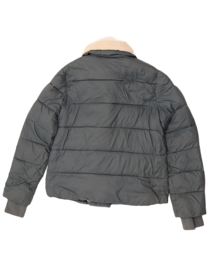 White Stuff Wattierte Damenjacke UK 10 Small Blaues Nylon
