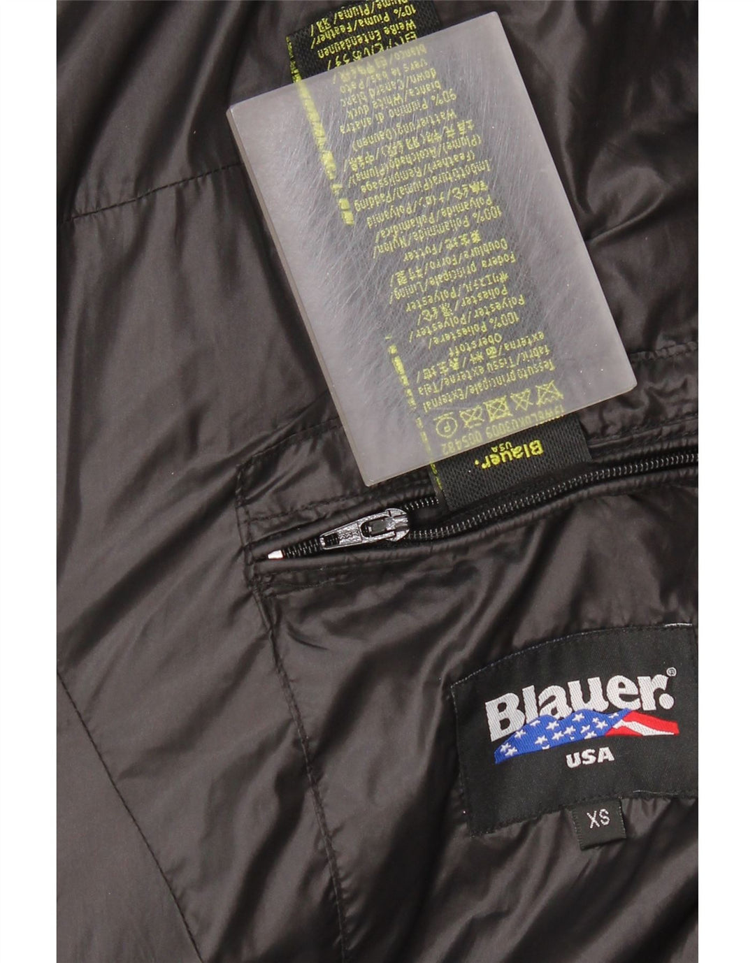 BLAUER Wattierter Damenmantel mit Kapuze UK 6 XS Schwarz Polyester