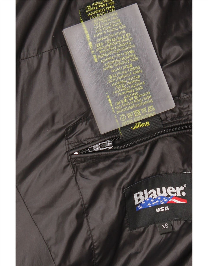 BLAUER Wattierter Damenmantel mit Kapuze UK 6 XS Schwarz Polyester