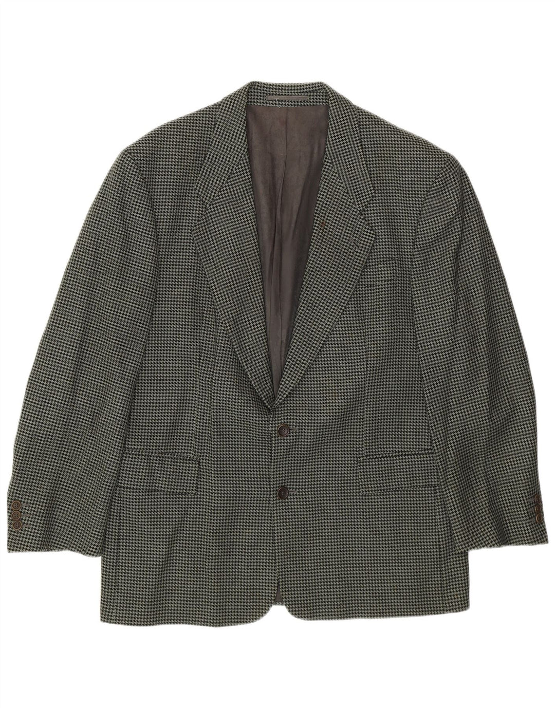 Hugo Boss Herren Blazer Jacke IT 50 Große grüne Hahnentritt-Schurwolle
