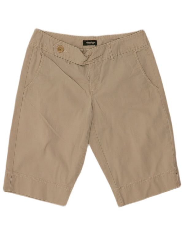 EDDIE BAUER Damen Vashon Fit Chino Shorts US 2 XS W28 Beige Baumwolle
