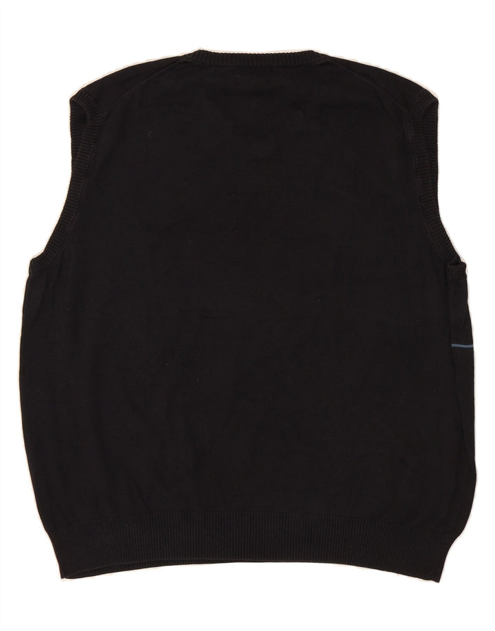DOCKERS Mens Vest Tank Top 2XL Navy Blue Argyle/Diamond Cotton Vintage Dockers and Second-Hand Dockers from Messina Hembry 