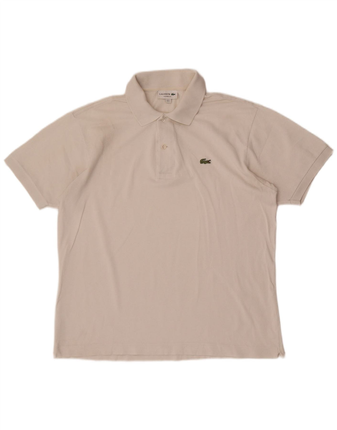 Lacoste Herren-Poloshirt mit klassischer Passform, Größe 5, groß, Weiß
