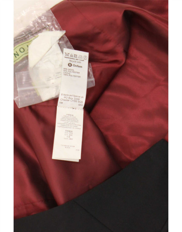 Marks & Spencer Herrenweste, klein, schwarze Wolle im Colourblock-Stil