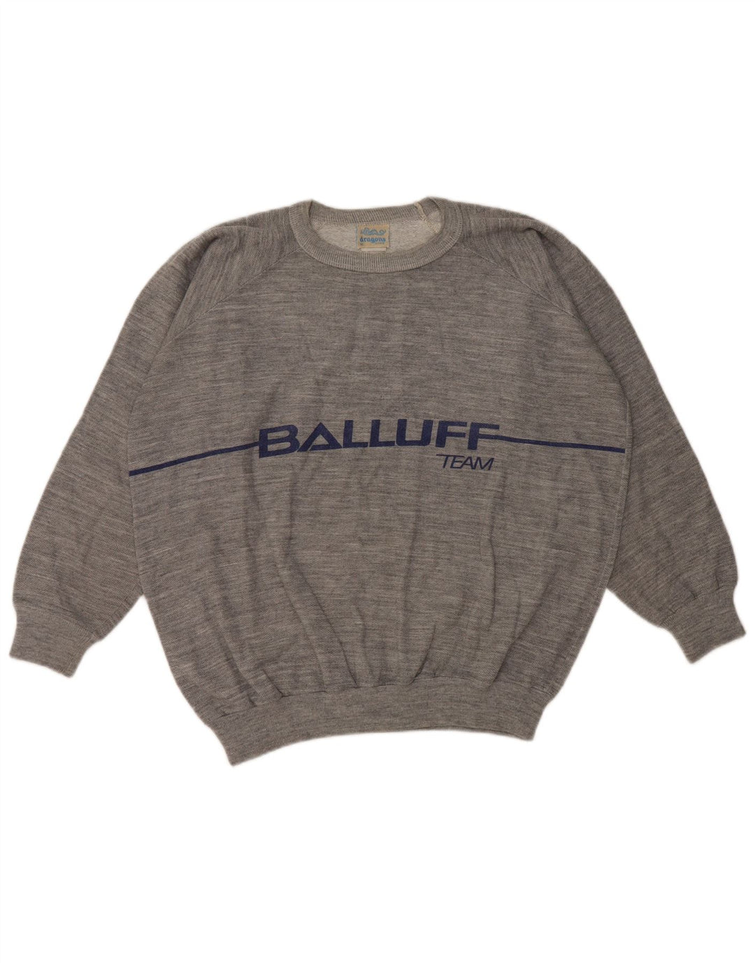 Vintage Herren-Sweatshirt mit Grafik, mittelgrau gefleckte Baumwolle