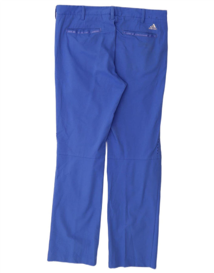 Adidas Herren Coolmax Straight Chino Hose W34 L32 Blau Polyester
