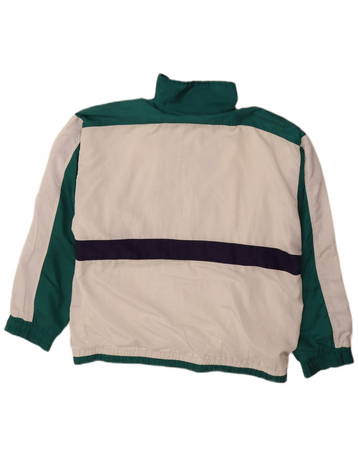 COSMOS Herren-Trainingsanzug-Top-Jacke, UK 16, Größe L, Weiß, Farbblock