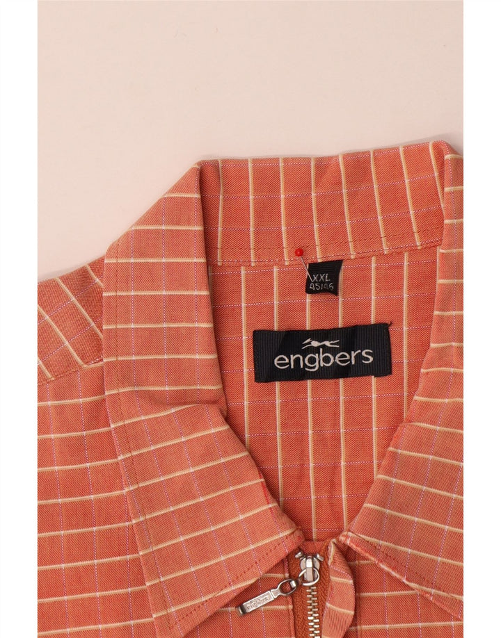 ENGBERS Kurzarm-Pulloverhemd für Herren, Größe 45/46, 2XL, orange kariert