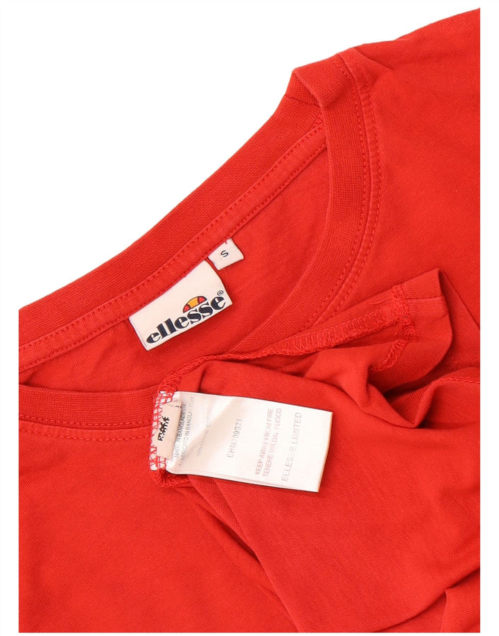 Ellesse Herren-T-Shirt mit Grafik, Größe S, rote Baumwolle