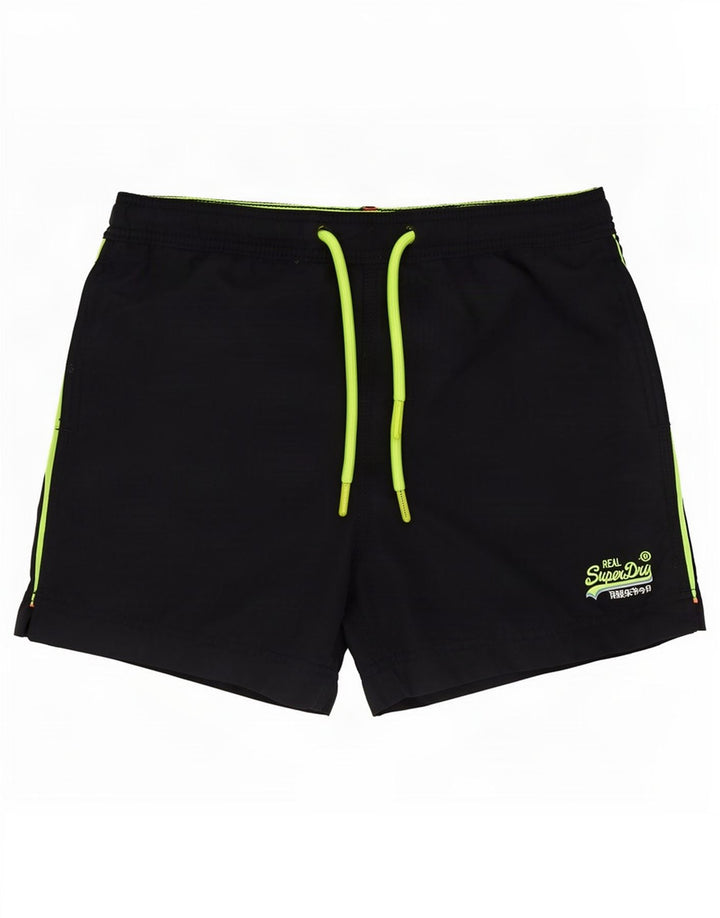 Superdry Herren-Badeshorts, Größe S, Schwarz, Polyester