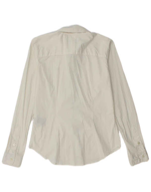 Burberry Damenhemd UK 10 Small aus weißer Baumwolle