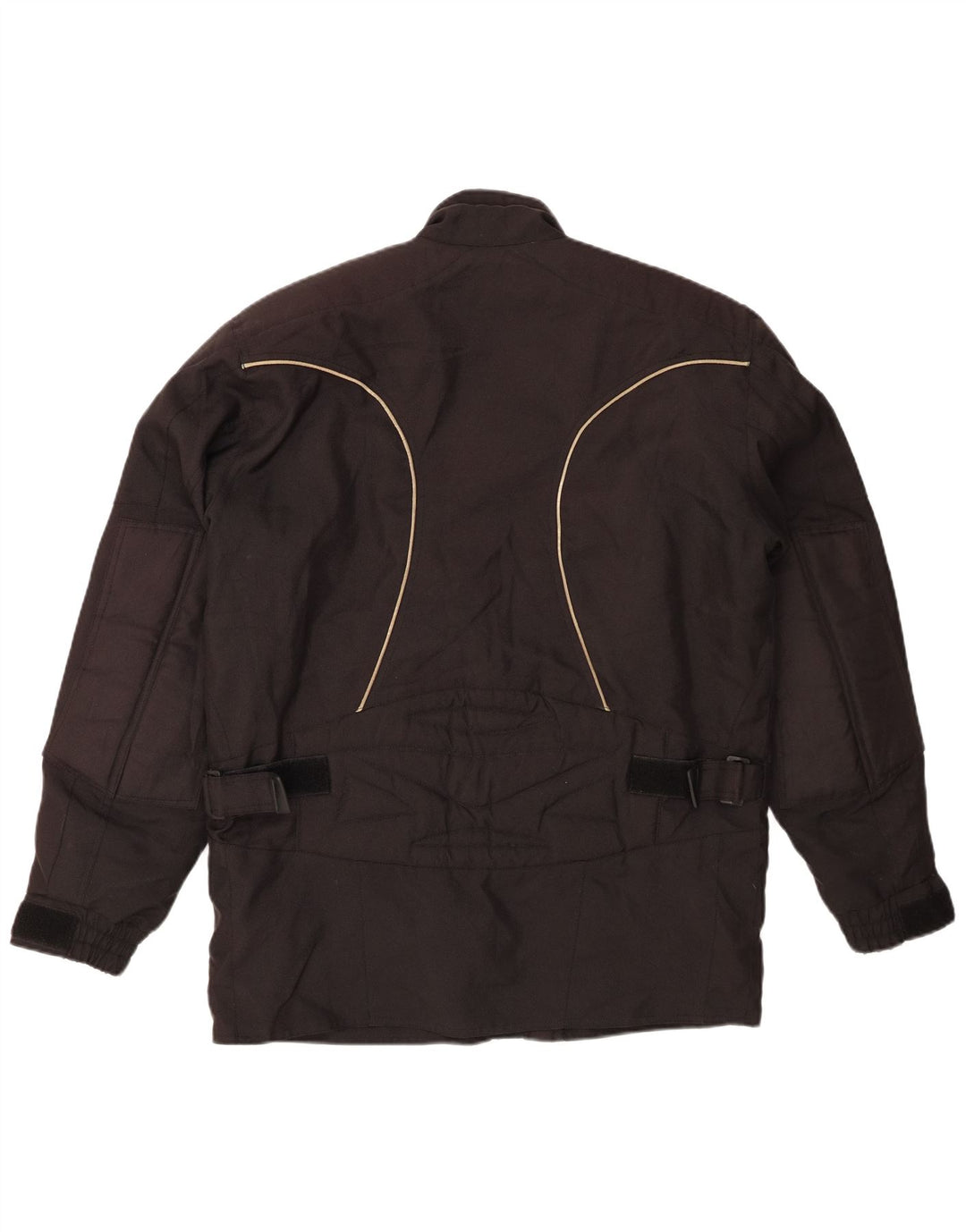 Vintage Herren Racer Jacke UK 40 Großes schwarzes Polyester