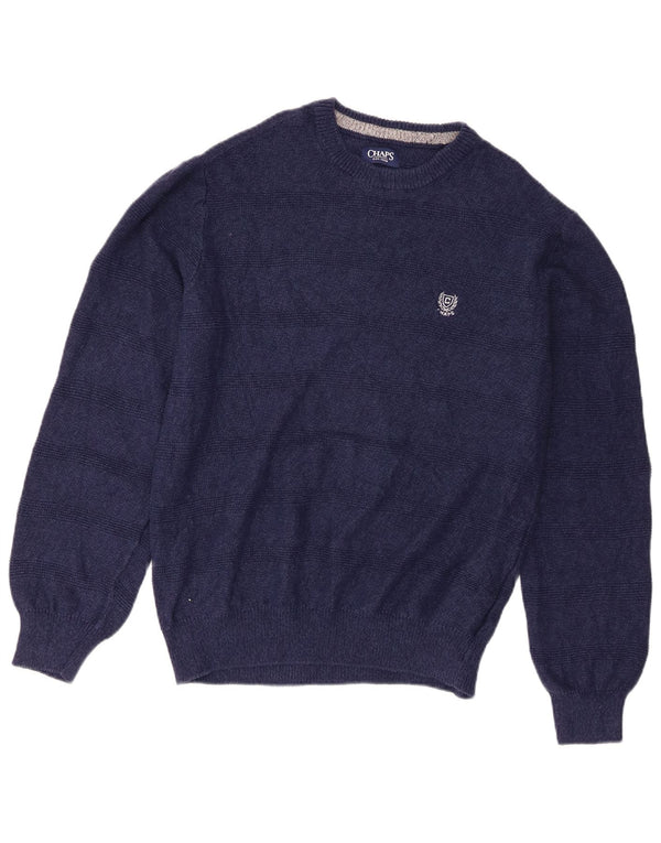 Chaps Herren-Pullover mit U-Boot-Ausschnitt, mittelgroß, marineblau gestreift