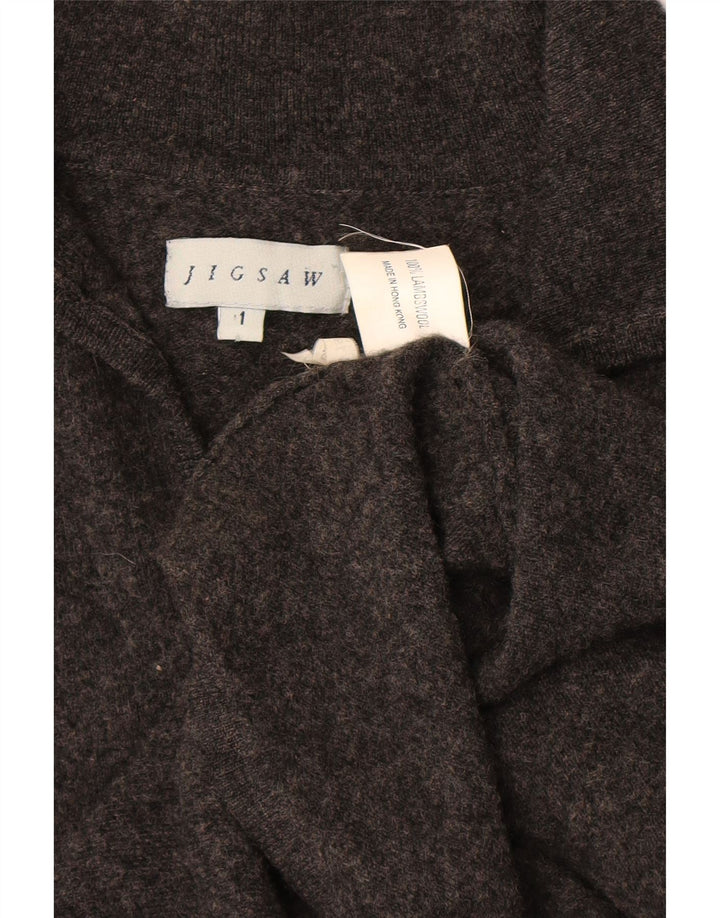 JIGSAW Damen-Pulloverkleid mit 3/4-Ärmeln, Größe S, Grau, Lammwolle