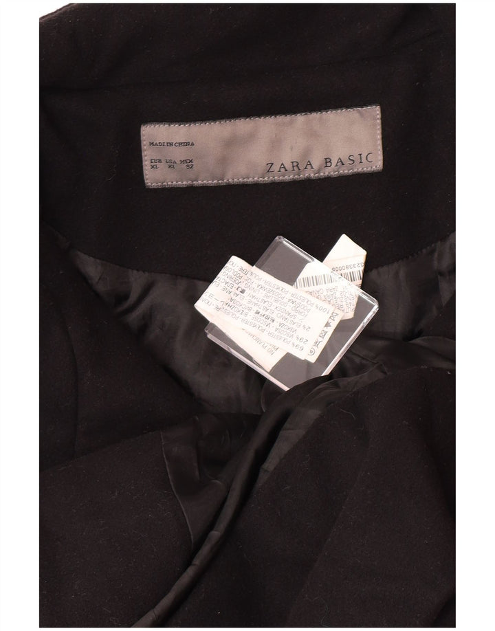 Zara Damen Militärjacke UK 18 XL Schwarz Polyester