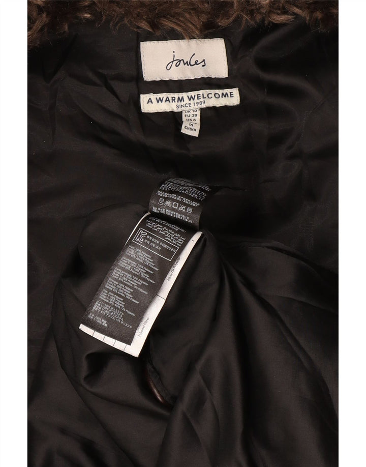 JOULES Wattierter Damenmantel mit Kapuze, UK 10, Größe S, Schwarz, Polyester