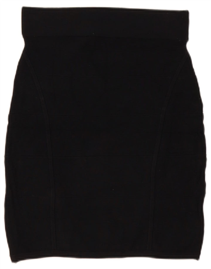 Oasis Damen Bleistiftrock UK 12 Medium W28 Schwarze Viskose