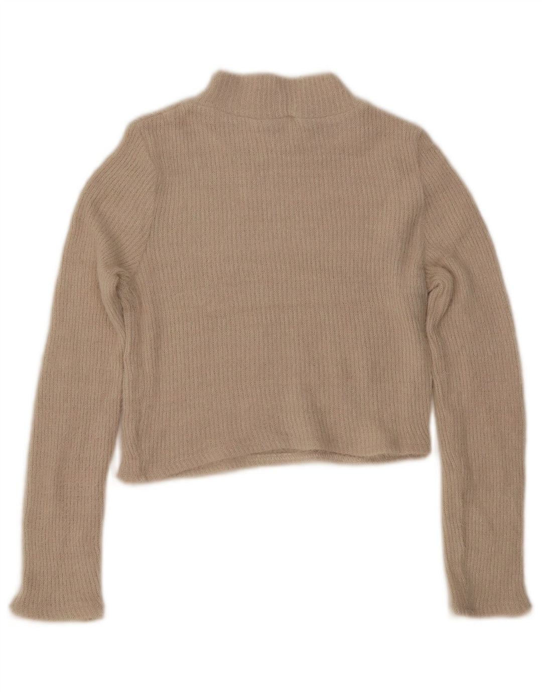 ZARA Damen Crop Rollkragenpullover Pullover UK 12 Medium Off White