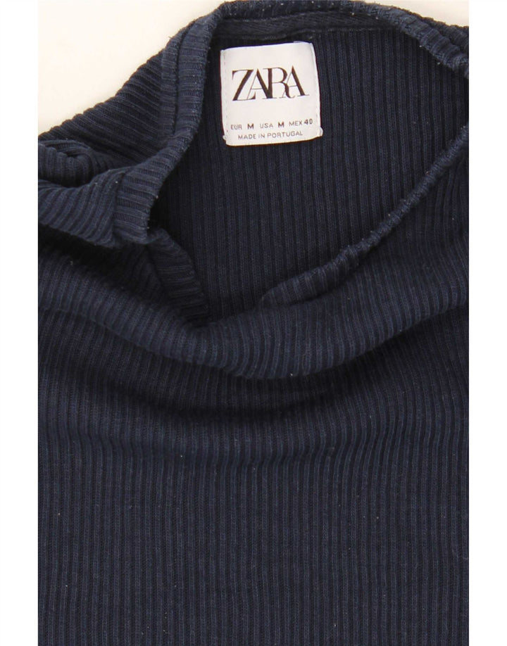 Zara Herren T-Shirt Top Medium Marineblau