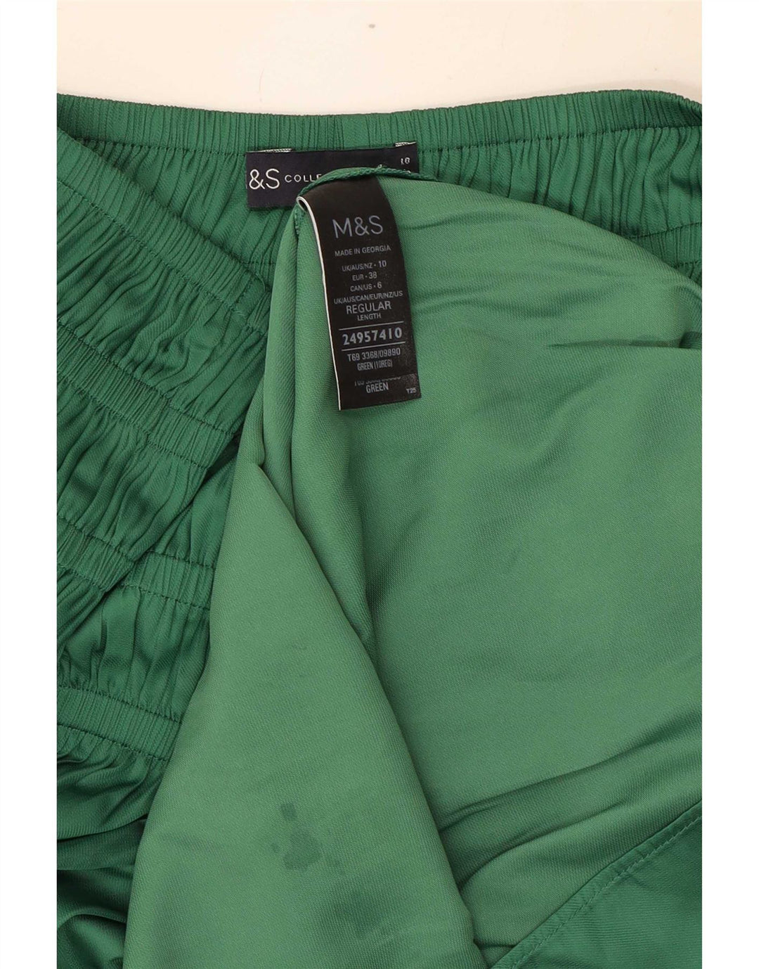 Marks & Spencer Damen Maxirock UK 10 Small W34 Grün Polyester
