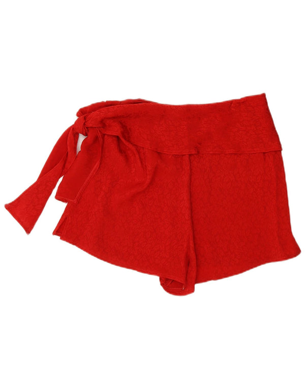 Vintage Damen Shorts mit hoher Taille, mittelgroß, W28, rot geblümt