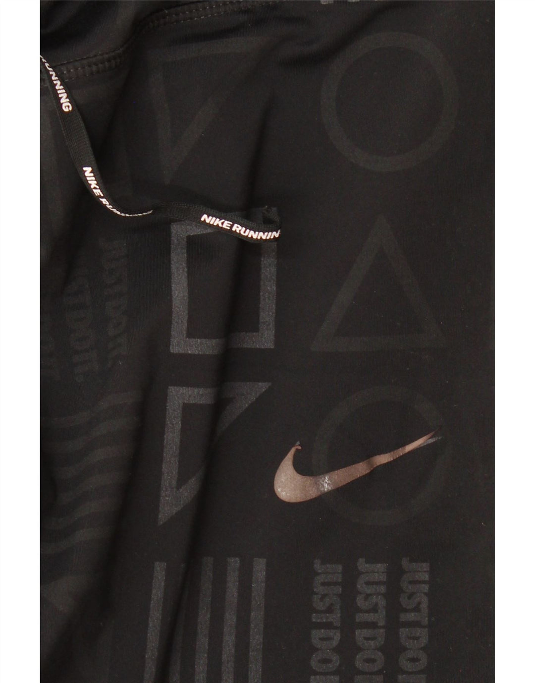 Nike Damen Dri Fit Graphic Leggings UK 14 Medium Schwarz Geometrisch