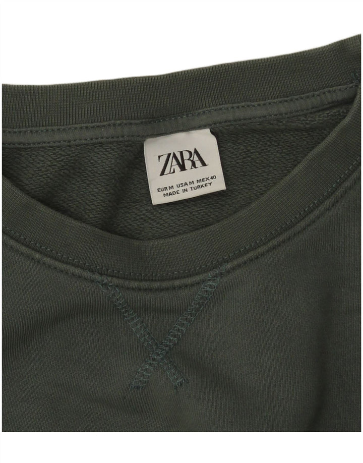 Zara Herren Sweatshirt Pullover Mittelgrün