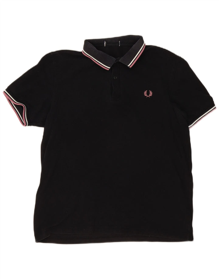 Fred Perry Herren-Poloshirt, mittelschwarz, Baumwolle
