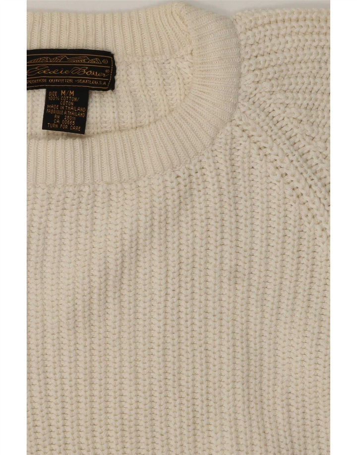 Eddie Bauer Herren-Pullover mit Rundhalsausschnitt, mittelgroß, aus weißer Baumwolle, klassisch