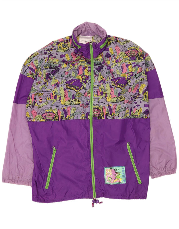 J JEANTEX Herren-Regenjacke mit lockerer Passform, UK 40, Größe L, Lila, Farbblock