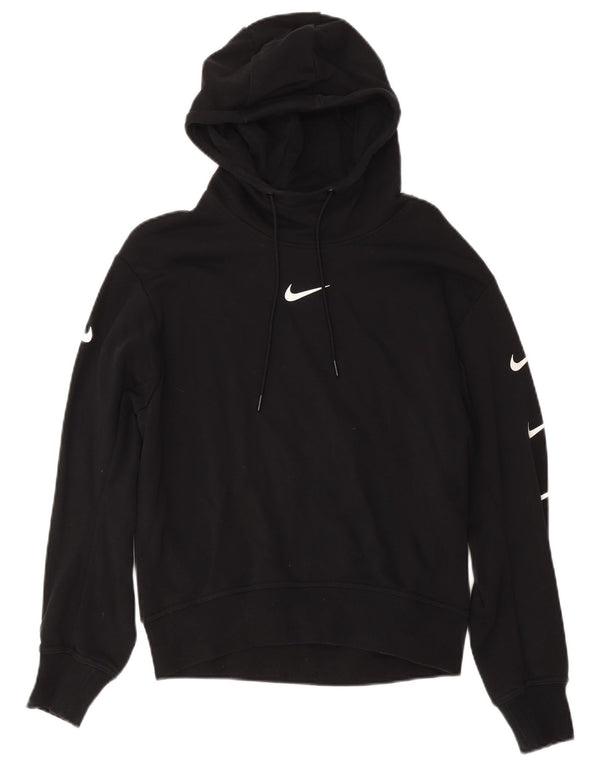 Nike Womens Graphic Hoodie Pullover UK 16 Große schwarze Baumwolle