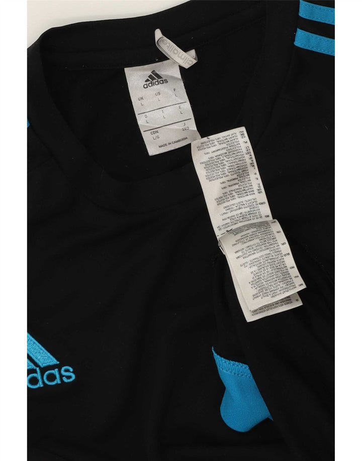 Adidas Herren Climalite T-Shirt Top Large Schwarz Colourblock Polyester