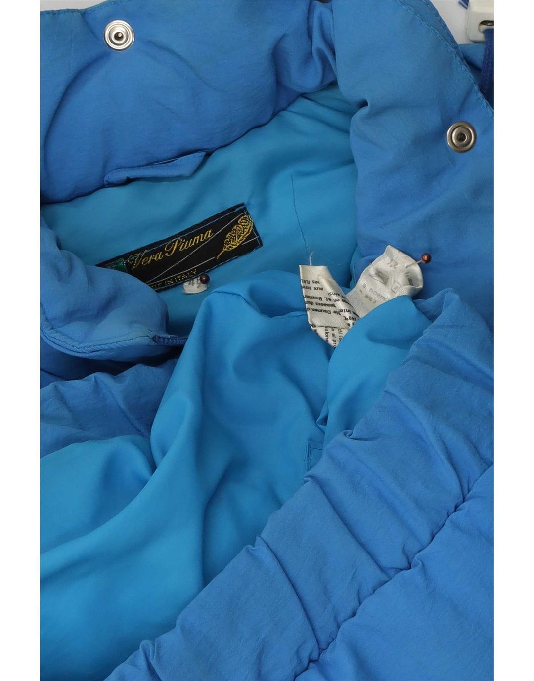 Vintage Damen Wattierte Jacke IT 46 Großes blaues Polyamid