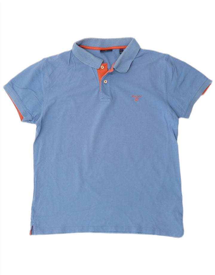 Gant Herren-Poloshirt, große blaue Baumwolle