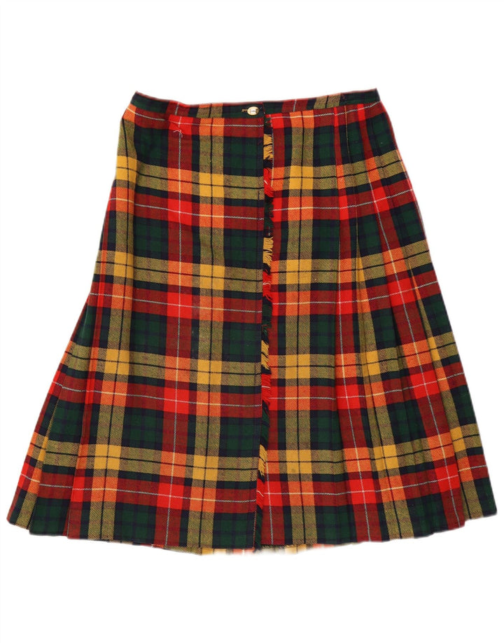 Vintage Damen Geometrischer Wickelrock IT 44 Medium W29 Mehrfarbig kariert