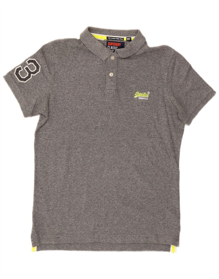 SUPERDRY Herren-Poloshirt XL aus grauer Baumwolle