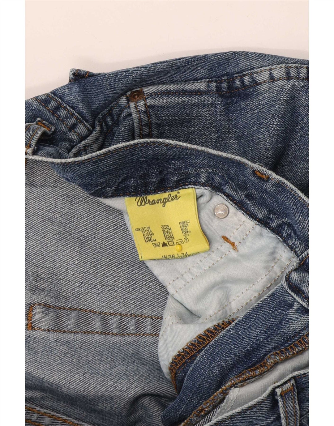 Wrangler Herren Straight Jeans W36 L34 Blaue Baumwolle