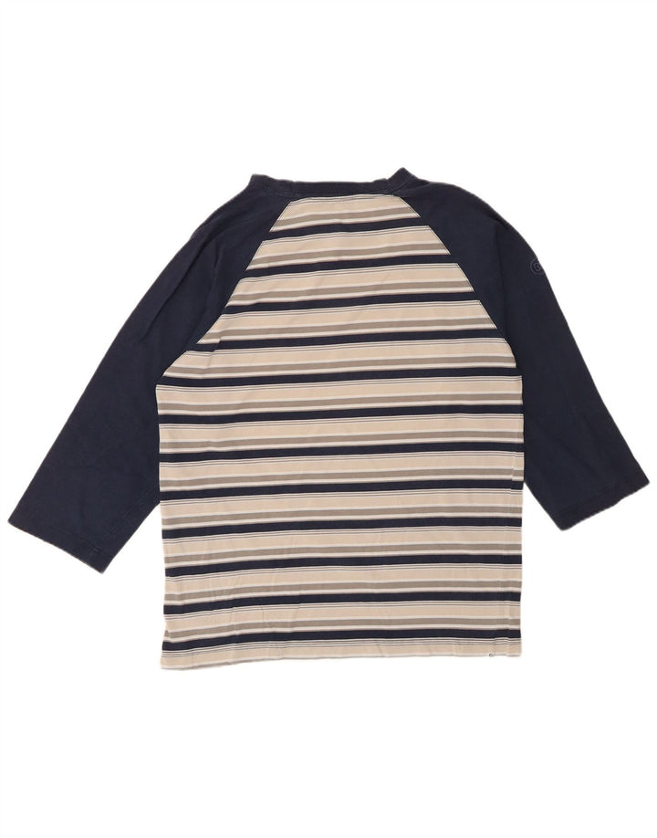 DC Herren-Top aus Baumwolle mit 3/4-Ärmeln, klein, weiß gestreift
