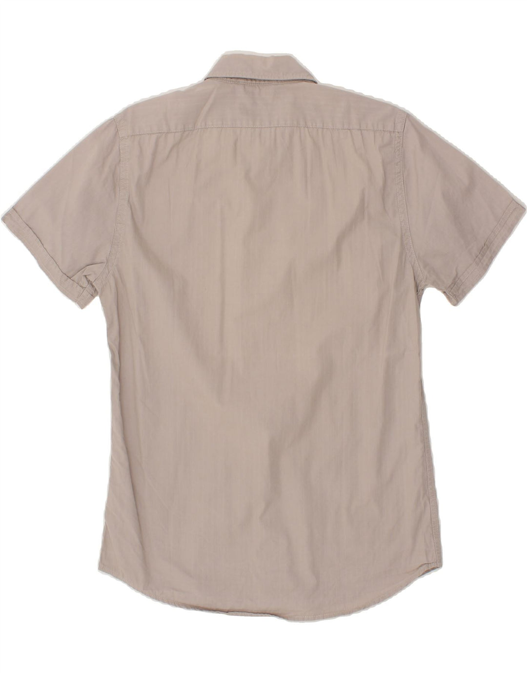 JULES Mens Fitted Short Sleeve Shirt Large Grey Cotton Vintage Jules and Second-Hand Jules from Messina Hembry 