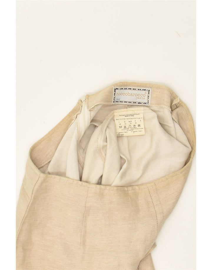 ROCCOBAROCCO Womens Straight Skirt IT 48 XL W30 Beige Viscose | Vintage Roccobarocco | Thrift | Second-Hand Roccobarocco | Used Clothing | Messina Hembry 