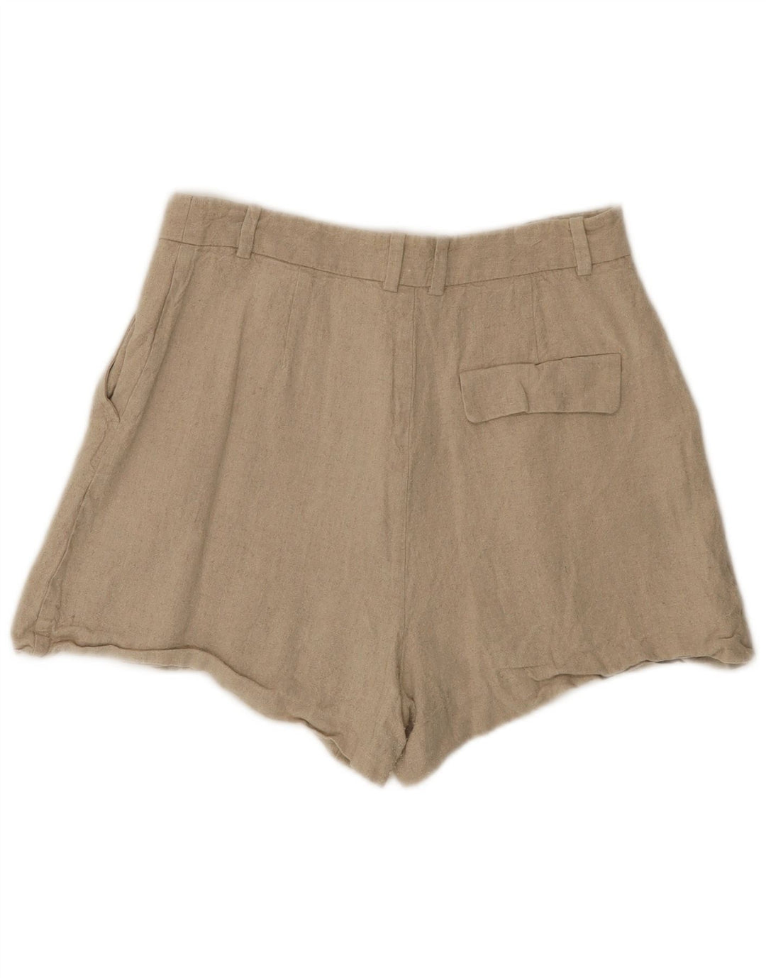 Zara Damen-Hotpants mit hoher Taille, mittelgroß, W28, beige Leinen