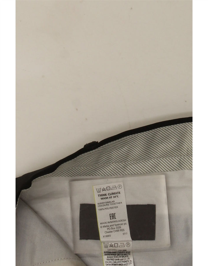 MARKS & SPENCER Herren-Anzughose mit normaler Passform, W36, L33, schwarzes Polyester