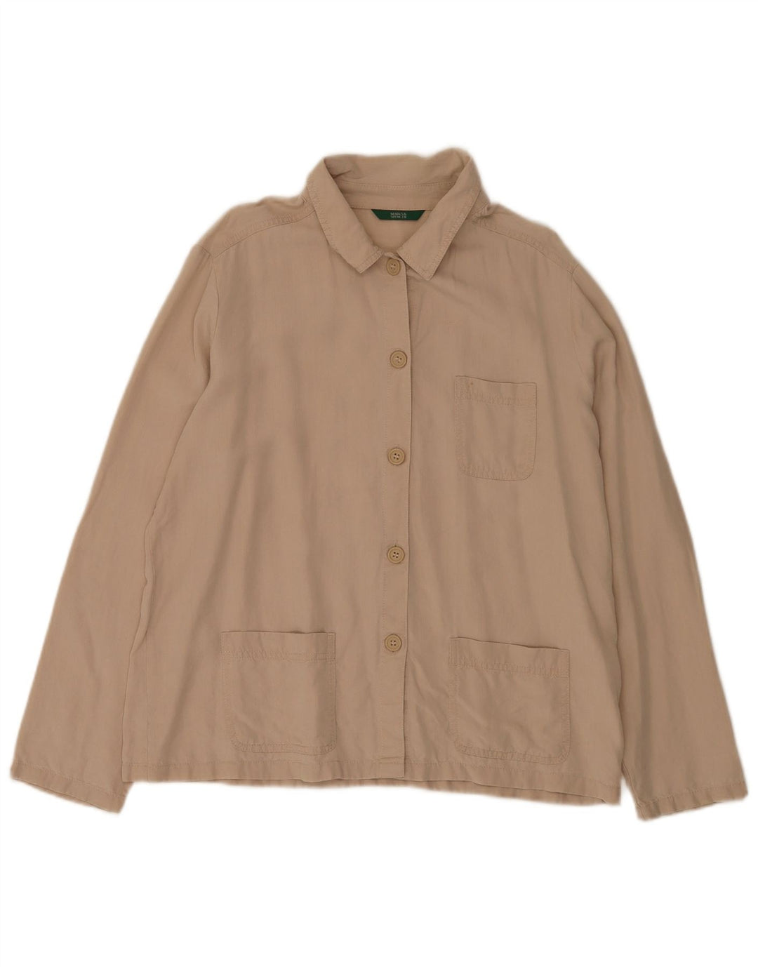 Marks & Spencer Damenhemd UK 16 Large Beige Lyocell