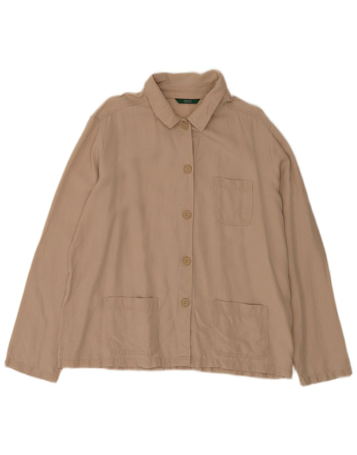 Marks & Spencer Damenhemd UK 16 Large Beige Lyocell