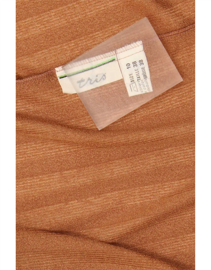 Tris Damen-Strickjacke in Übergröße, Gr. 10, klein, braun gestreift